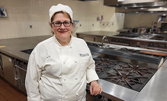 Katherine Duffy Darmetko in the culinary labs