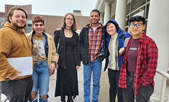 Group of students in the Quad